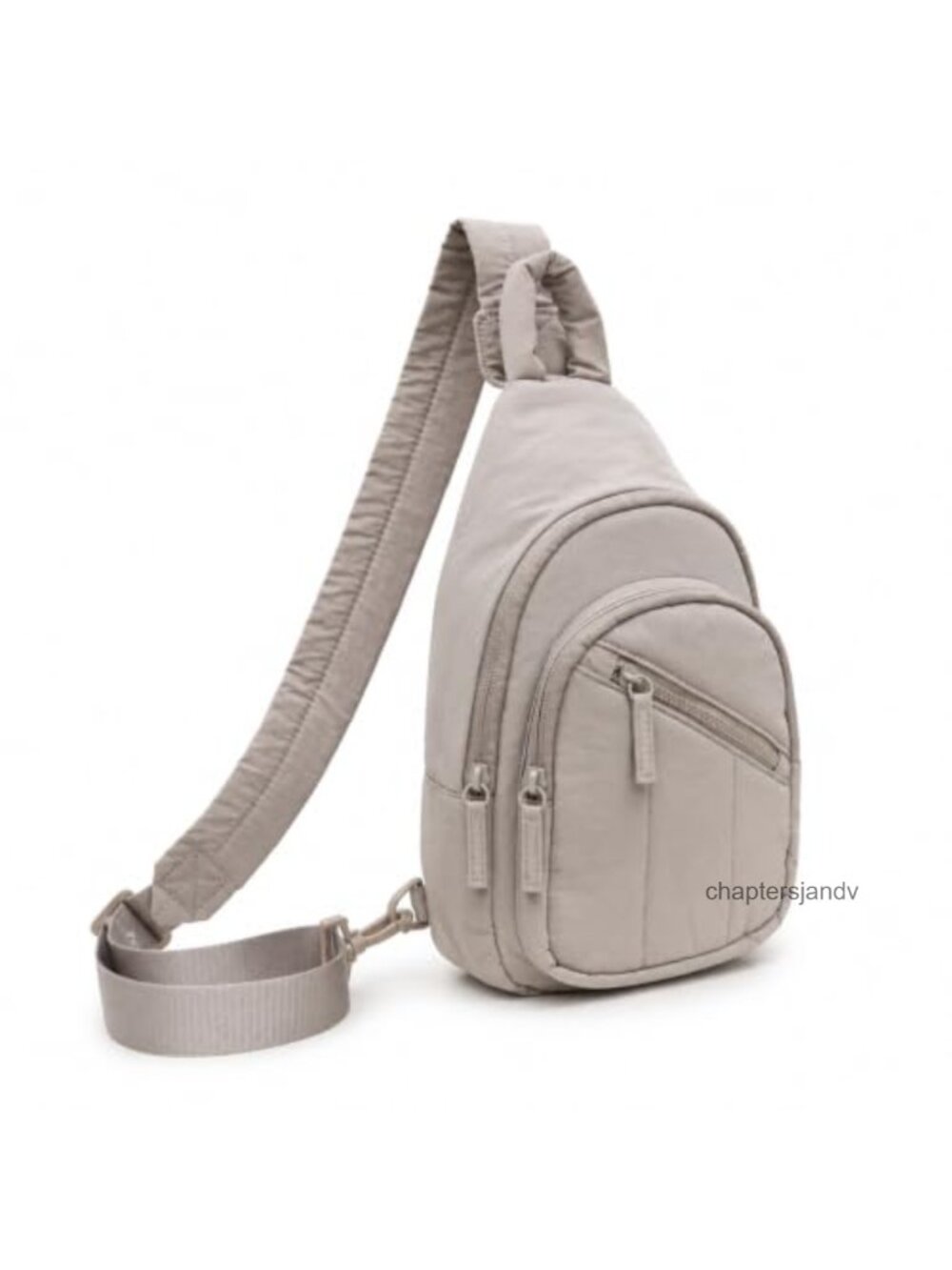 Quilted Nylon Crossbody Sling Bag RFID Water Bottle Pocket